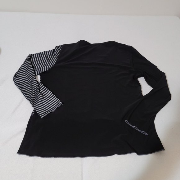 modes Crystal fashions patchwork leopard stripe black grey top - Picture 7 of 10